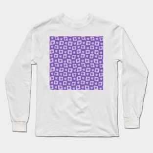 Floral Checker Board - lavender and purple Long Sleeve T-Shirt